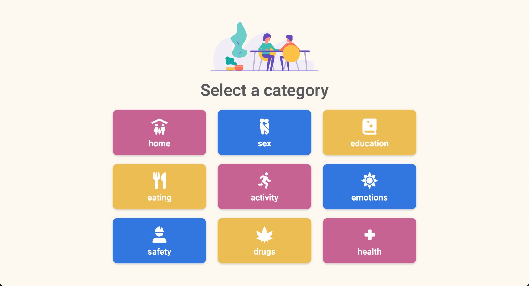 BridgeWell intake screen showing eHEEADSSS psychosocial categories